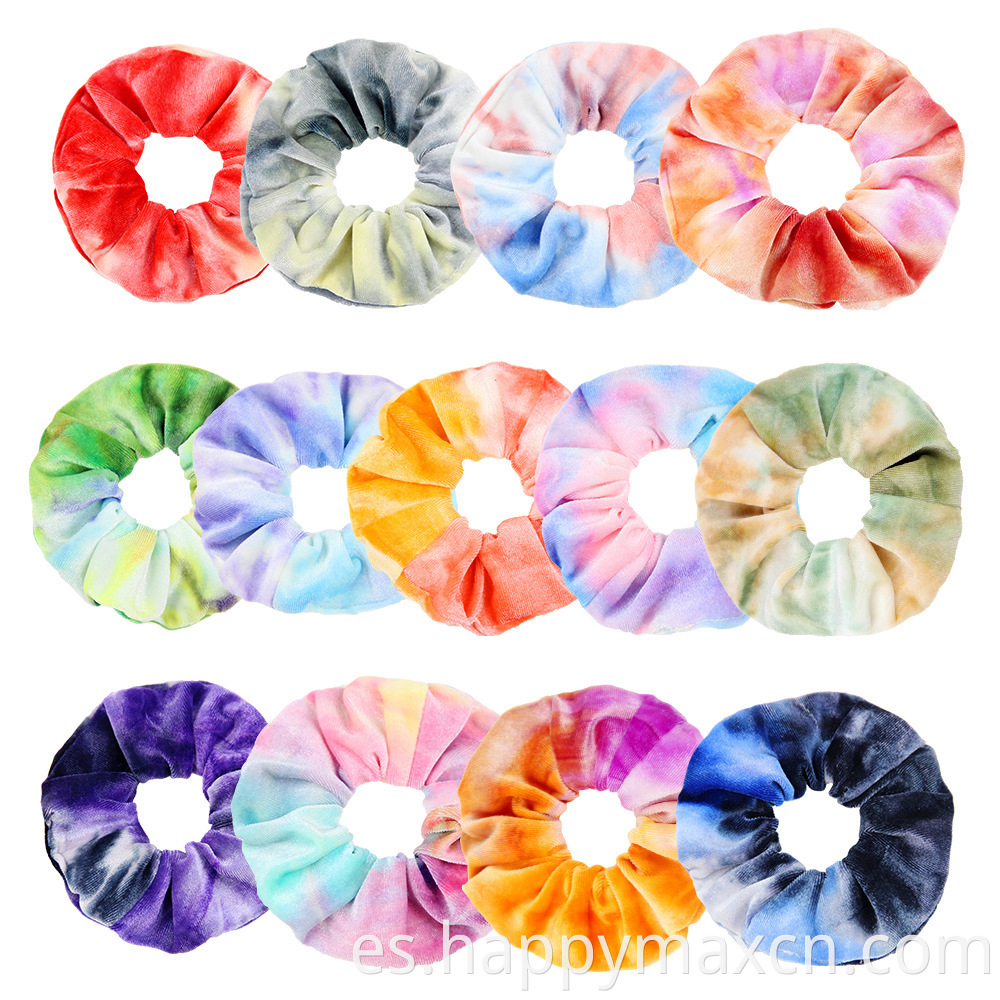 Lindas bandas de cabello diaditas Tie Dye Banda para el cabello para mujeres Material de terciopelo Bandas de anillo elástica para niñas Cordillera